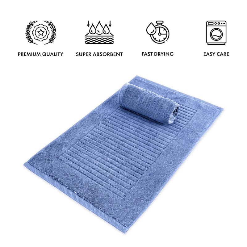 Brampton Plush Absorbent Non-Slip Cotton Bath Mat Set of 2