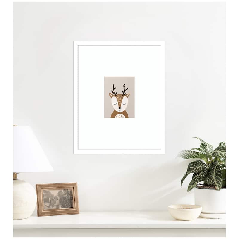 Kate and Laurel Deer by July Art Prints Framed Wall Art Print
