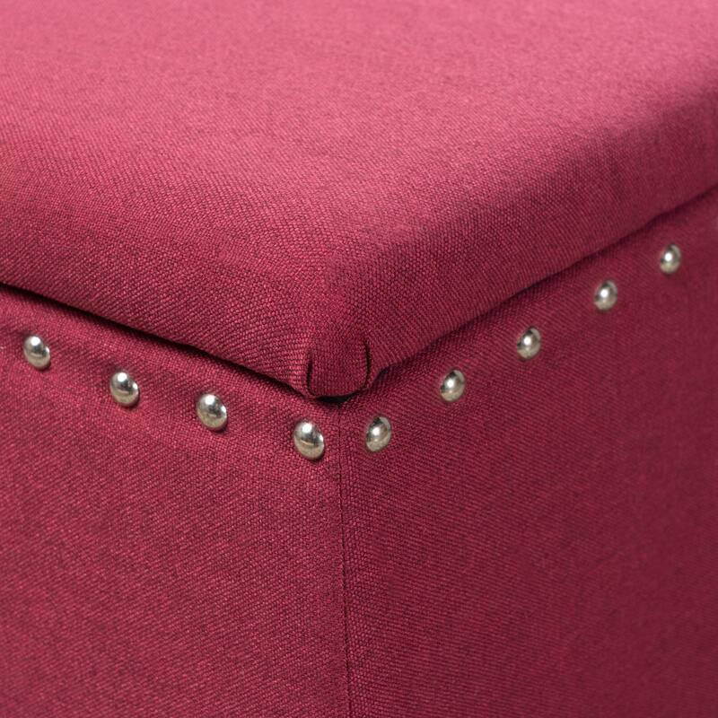 Tatiana Contemporary Fabric Storage Ottoman with Nailhead Trim by Christopher Knight Home