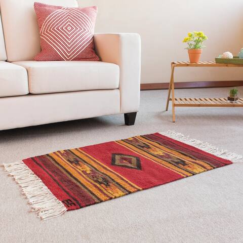 Novica Handmade Inca Empire Wool Area Rug (2X3) - 2' x 6' Runner