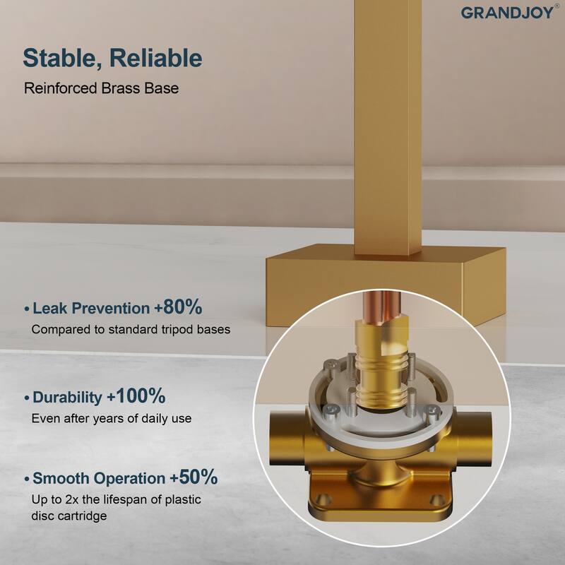 GRANDJOY 1-Handle Stylish Freestanding Tub Faucet with Hand Shower