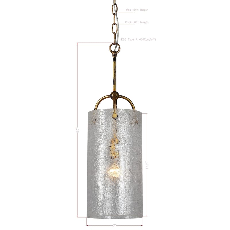 Pipkin Glass Pendant Light, Antique Gold - Antique Gold