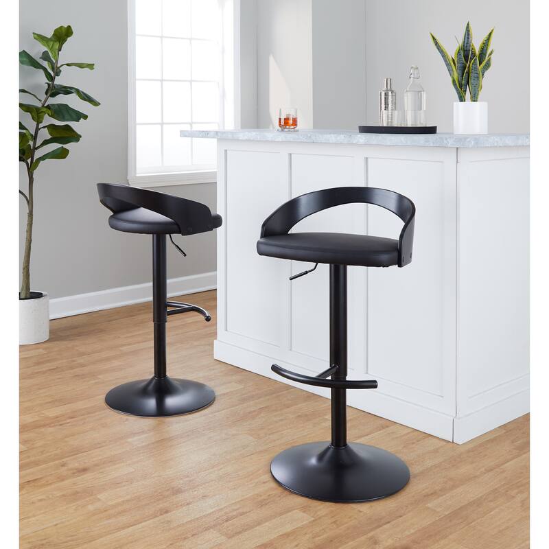 Carson Carrington Stavanger Adjustable Bar Stool with Rounded T Footrest (Set of 2)
