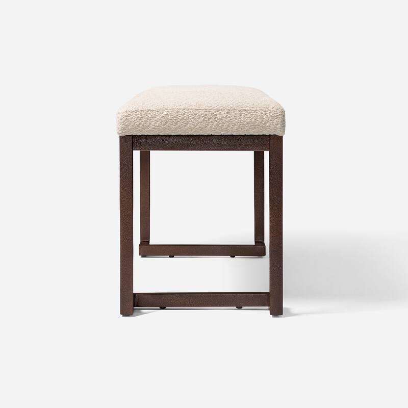 Luxury Bedroom End of Bed Bench Indoor Bench Casual Stool, Dining Room Stool Decorative Stool with Metal Frame