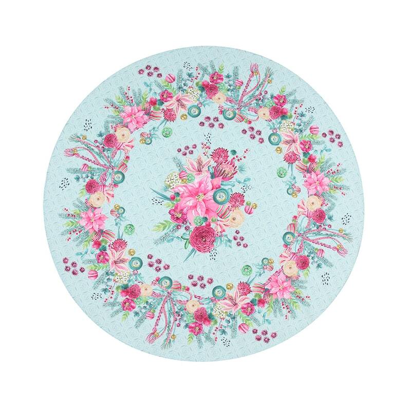 Laural Home Boho Christmas 70 in Round Tablecloth