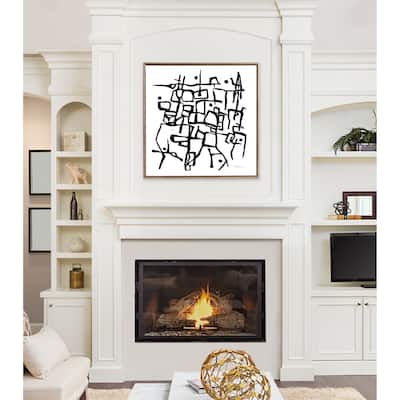 Kate and Laurel Sylvie Beaded Organic Lines Canvas by Statement Goods