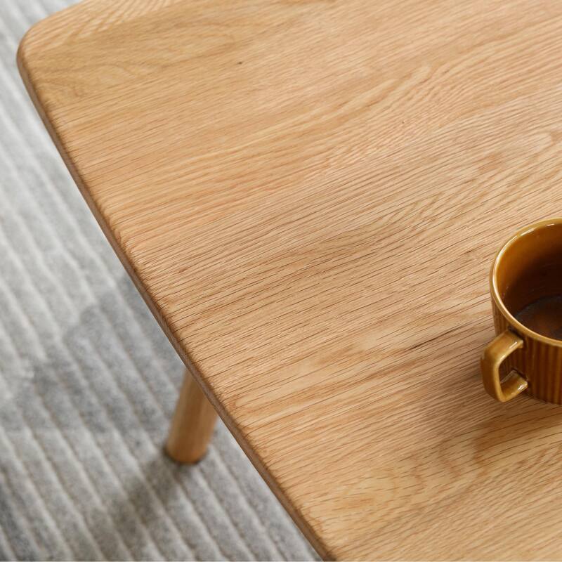 Solid Wood Center Table with Storage Shelf