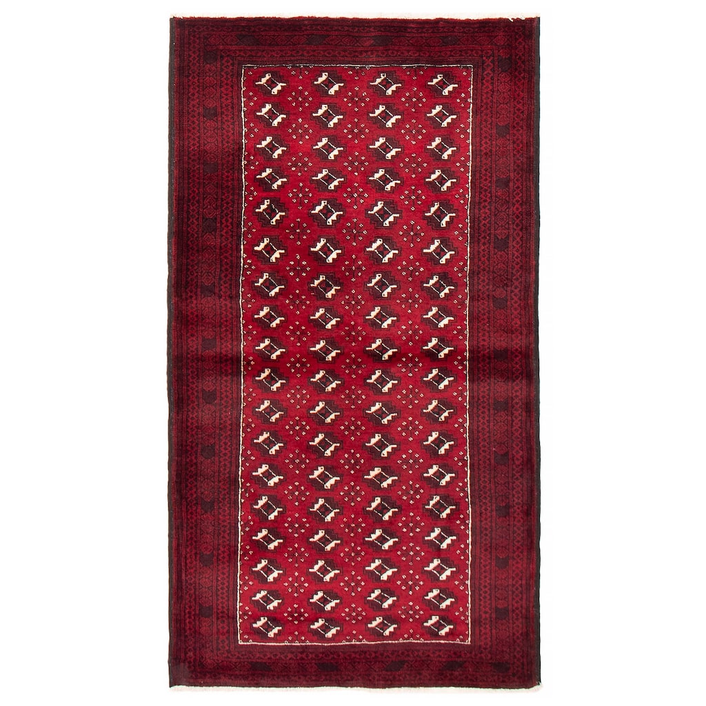 ECARPETGALLERY Hand-knotted Royal Baluch Red Wool Rug - 3'6 x 6'8
