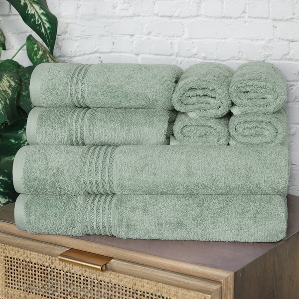 Superior Heritage Egyptian Cotton Absorbent 8-Piece Towel Set - Sage
