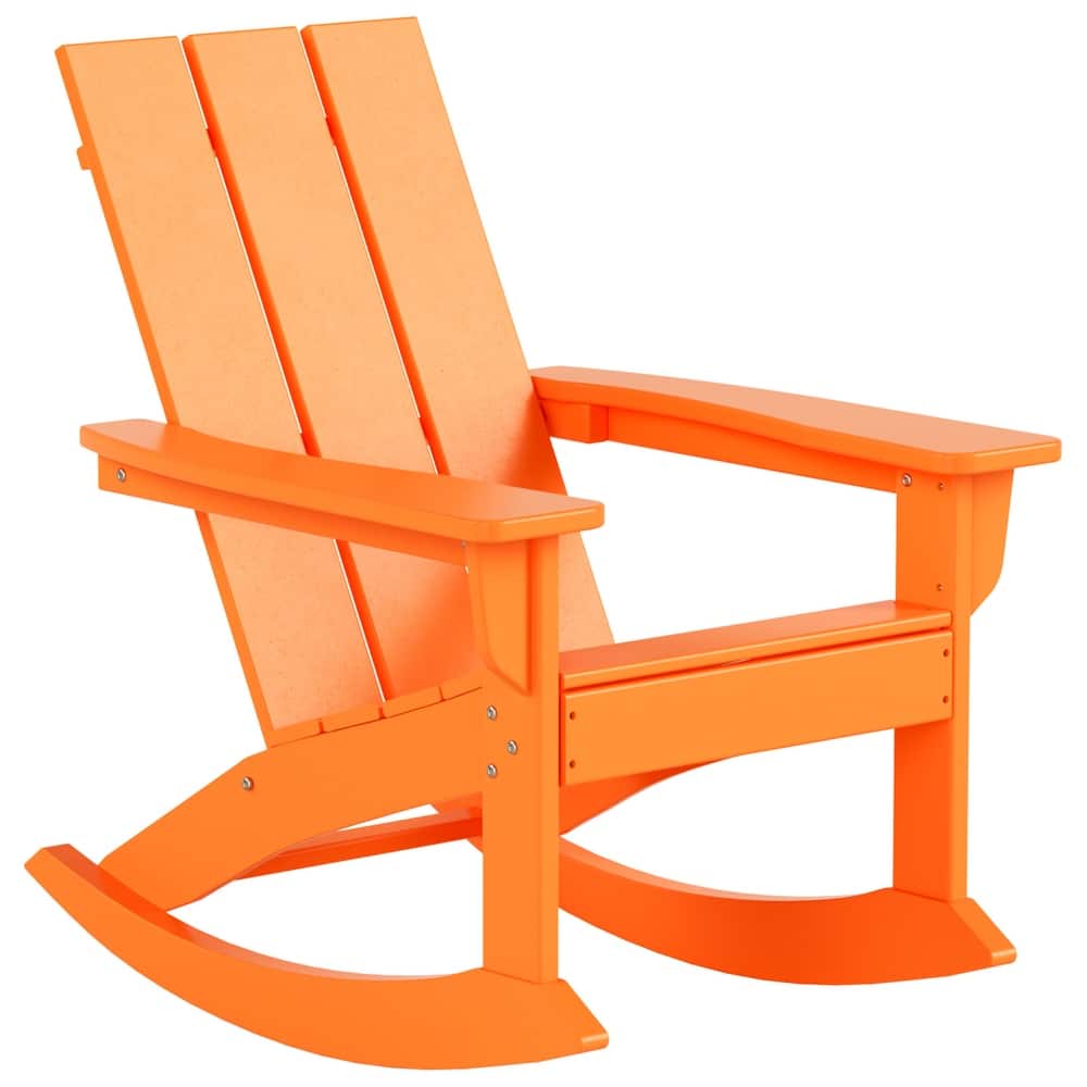 Shoreside Modern Eco-Friendly All Weather Poly Adirondack Rocking Chair