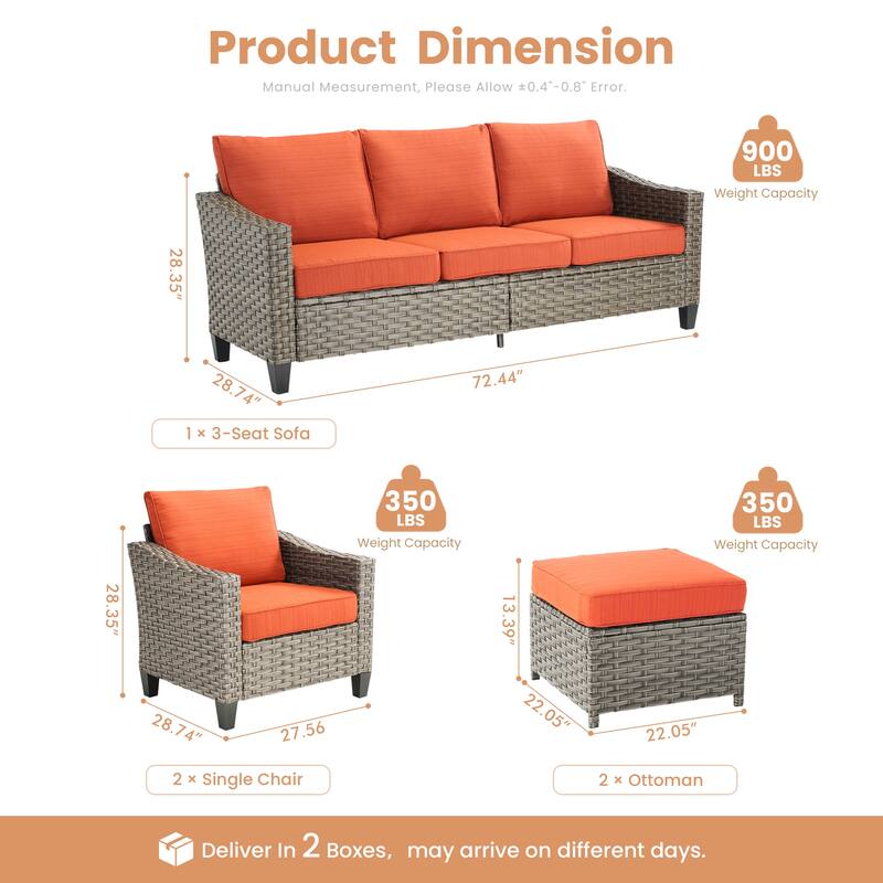 XIZZI Outdoor Patio Furniture Set with Fire Pit Table