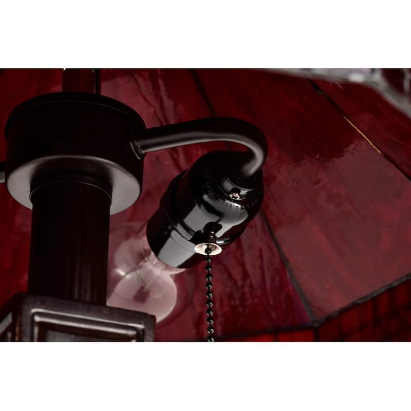 Maeve Tiffany-style 2-light Red Table Lamp