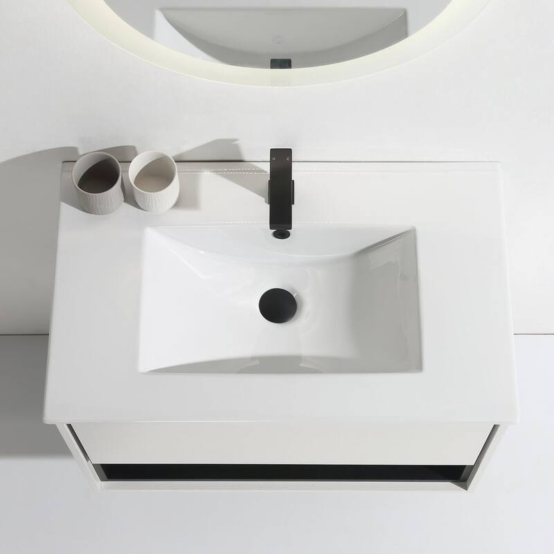 24"/30"/32"/36" Floating Bathroom Vanity Set with Ceramic Sink