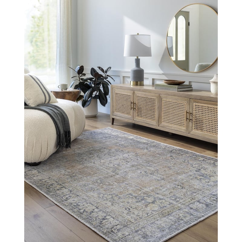 Becki Owens x Livabliss Darling Updated Traditional Washable Area Rug - 7'7" x 9'6" - Medium Gray
