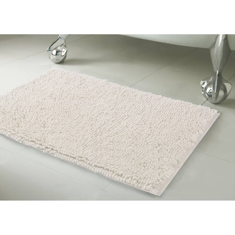 Resort Collection Plush Shag Chenille 17 x 24 in. and 21 x 34 in. 2-Piece Bath Mat Set