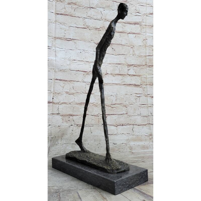 Walking Man After Giacometti Bronze Statue Sculpture Modern Art 18 Inches X 10 Inches
