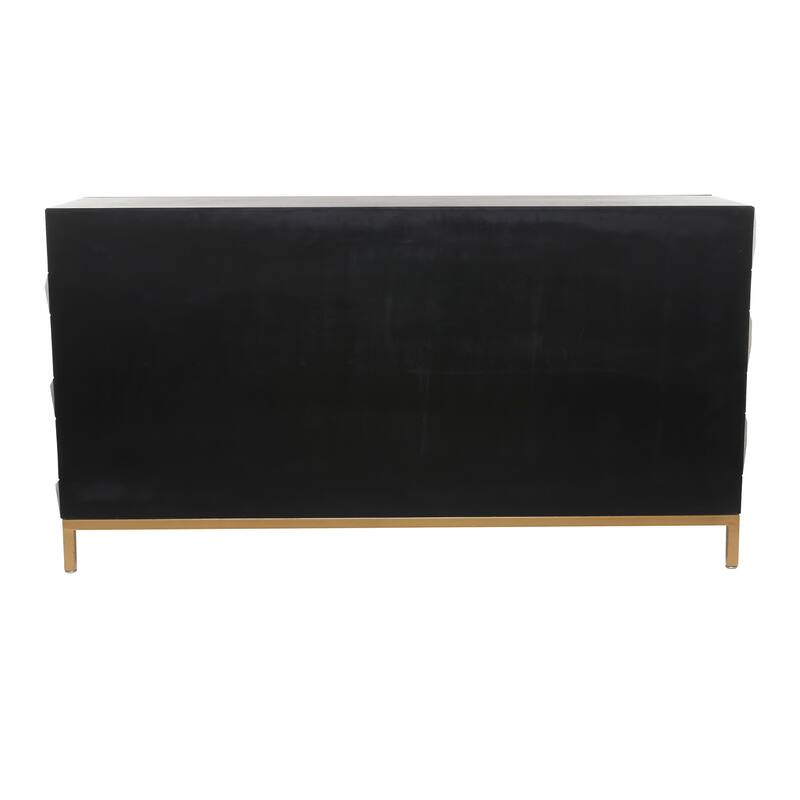 Brown Wooden 1 Shelf and 4 Doors Geometric Cabinet