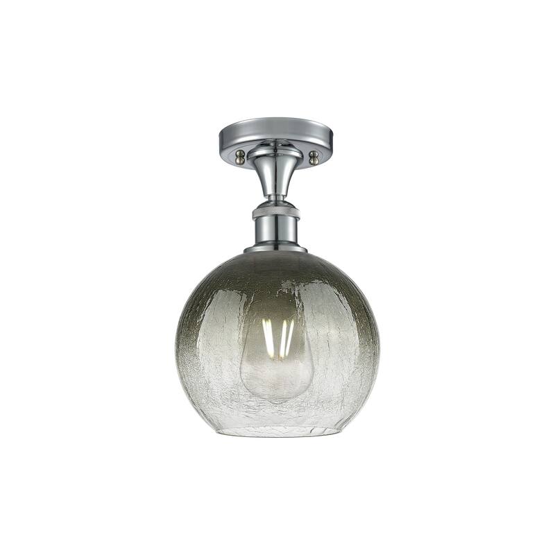 Innovations Lighting Endless Possibilities Ballston - Brookhaven Globe - 1 Light 8" Semi-Flush Mount - Slate/Polished Chrome
