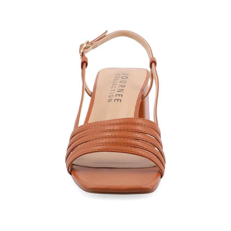Journee Women's Shayana Medium and Wide Width Dress Sandals - Medium - Cognac - 6