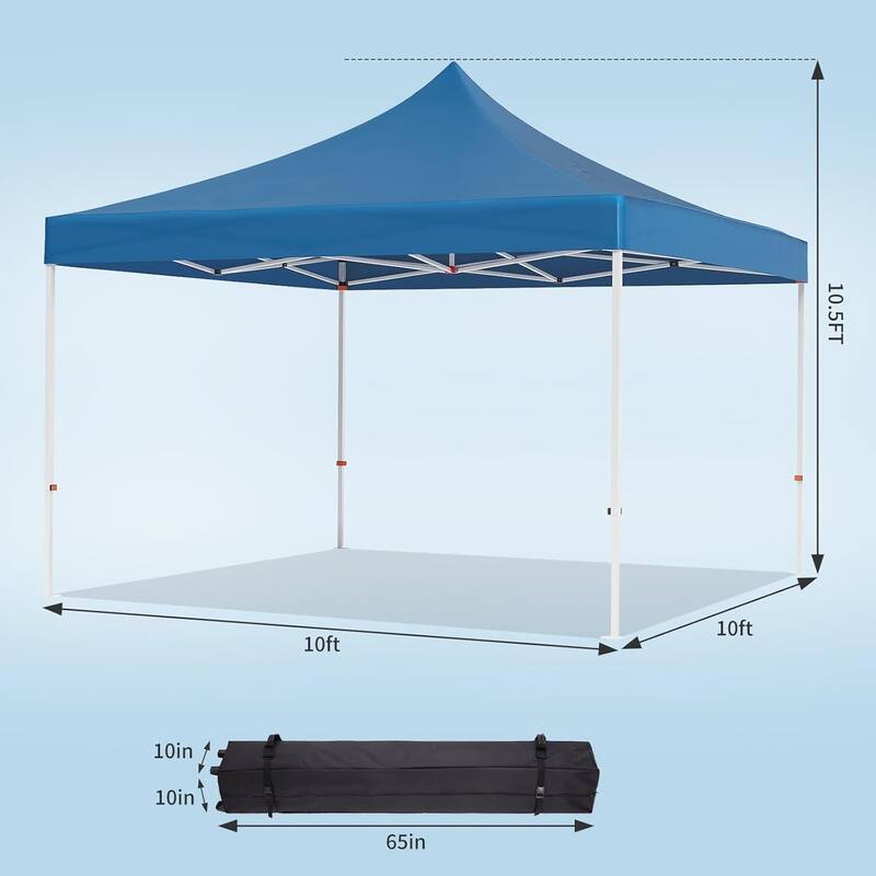 10 x 10 ft Pop Up Instant Canopy Tent, All Season Outdoor Sun Shade for Patio, Backyard, Bench, Garden - N/A