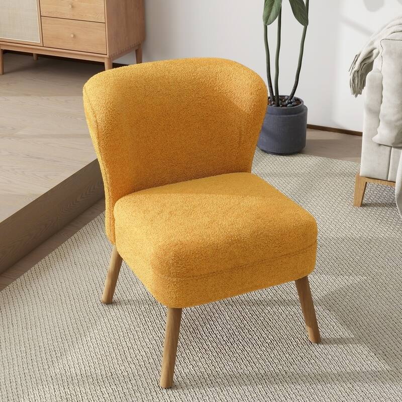 Linen Armless Accent Chair Slipper Chair
