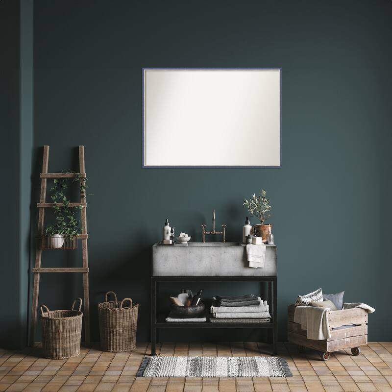 Theo Narrow Non-Beveled Wood Framed Bathroom Vanity Wall Mirror