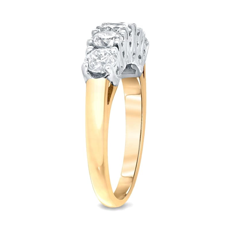 Auriya 14k Gold 5-Stone Moissanite Ring 1 1/2ctw