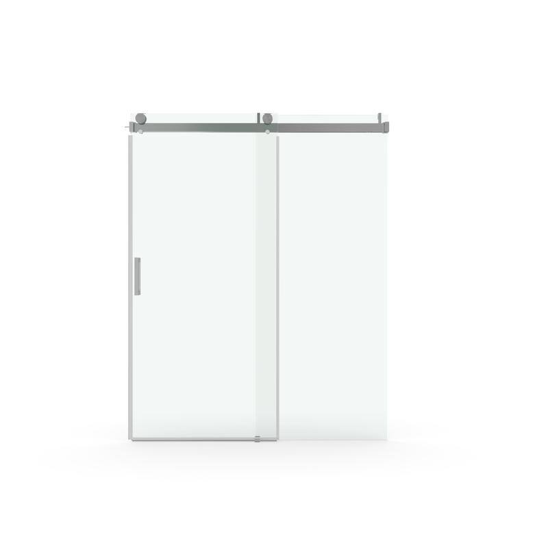 ABRUZZO 56-60" W x 76" H Frameless Soft-Closing Single Sliding Shower Door 1/4" (6mm) Explosion-Proof Tempered Glass