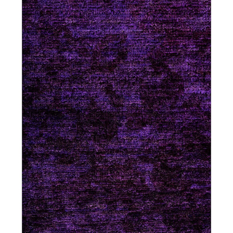 Overdyed One-of-a-Kind Hand-Knotted Area Rug - Purple - 6' 1" x 9' 1"