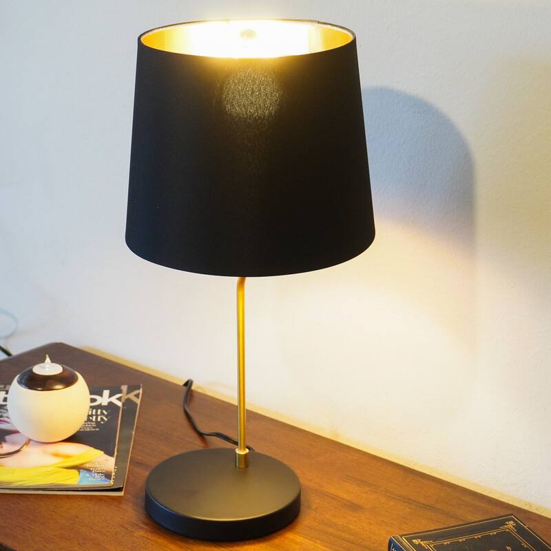 Modern Stylish Desk Lamp, Easy To Install, Used for Bedside Table Lamp, Table Lamp - Black Outer and Gold Inner 110~120V