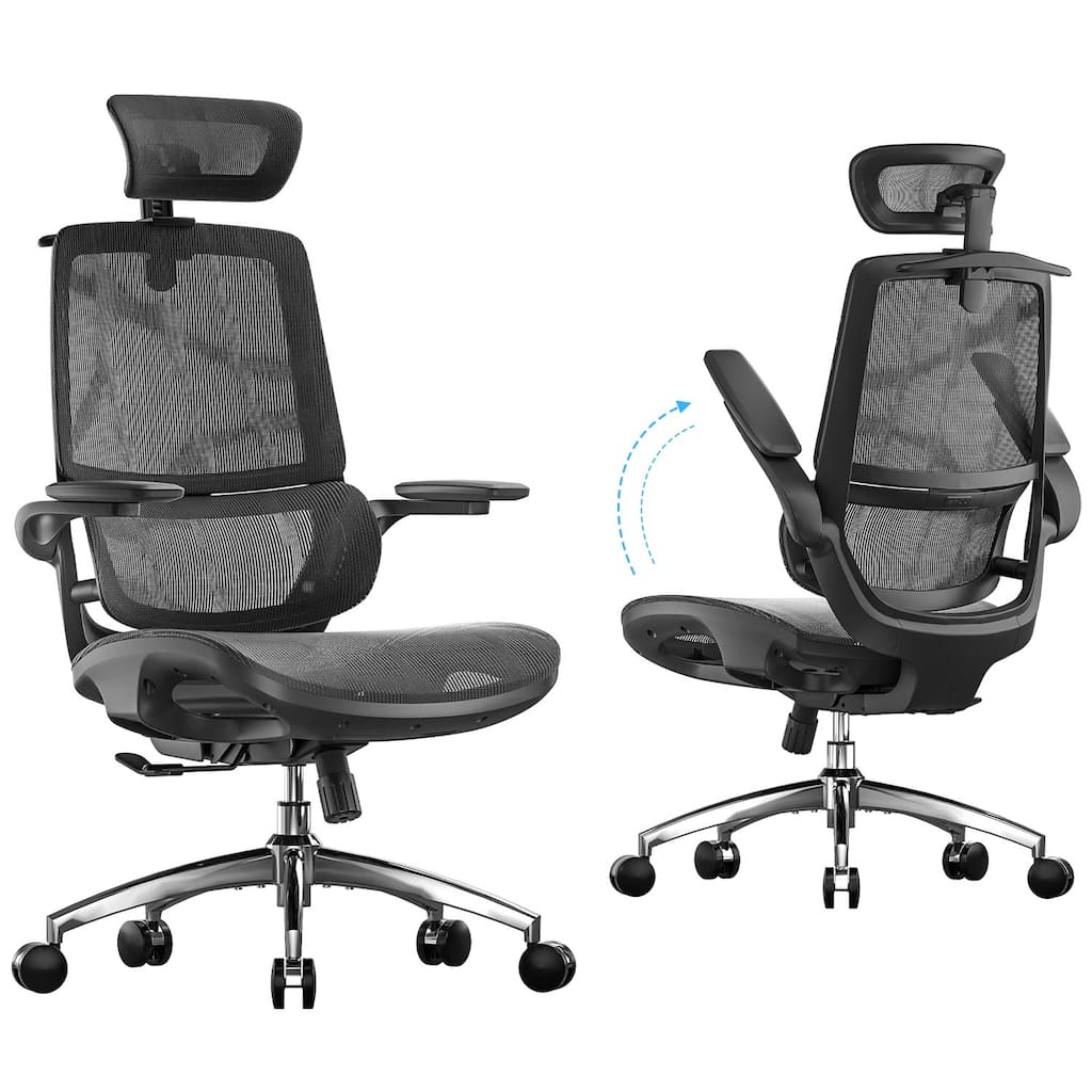 SIHOO M59AS Ergonomic Office Chair, High Back, Mesh, 3D Flip Armrests, 300lb - N/A