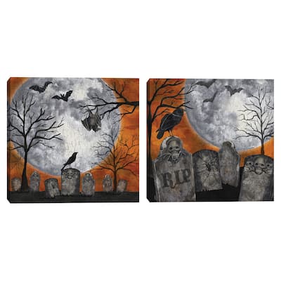 Something Wicked Graveyard I, Something Wicked Graveyard II by Tara Reed Canvas Art Prints