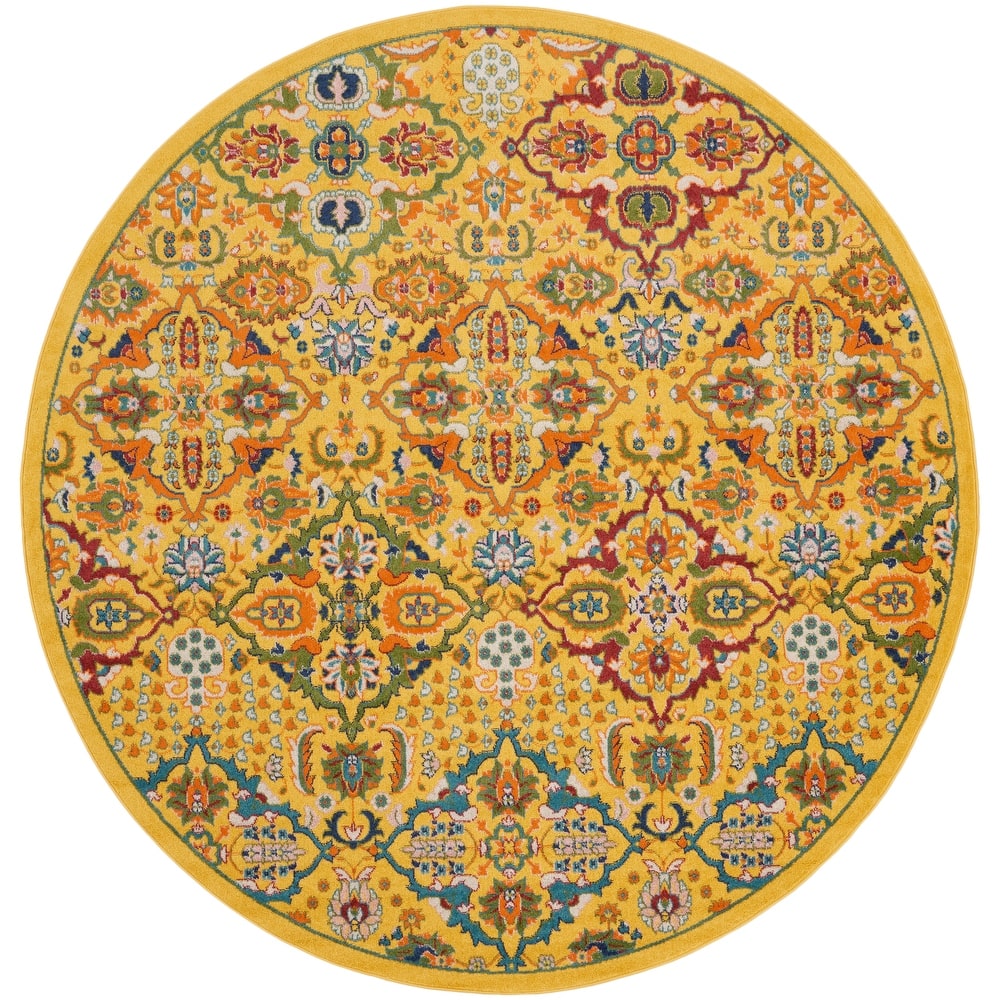 Nourison Allur Contemporary Boho Floral Medallion Area Rug