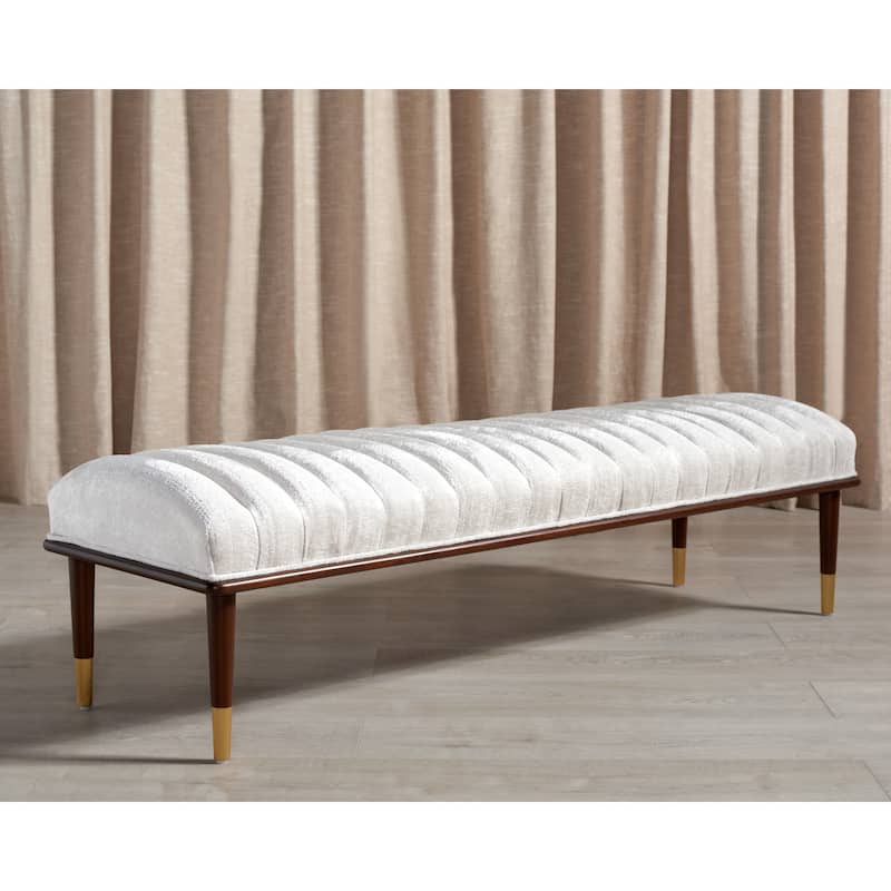 SAFAVIEH Couture Felicienne Mid-Century Bench - 63" W x 20" D x 18" H - 63Wx20Dx18H
