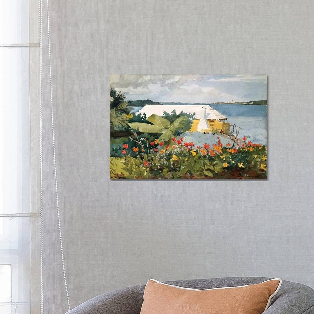 iCanvas "Flower Garden And Bungalow, Bermuda, 1889" by Winslow Homer Canvas Print