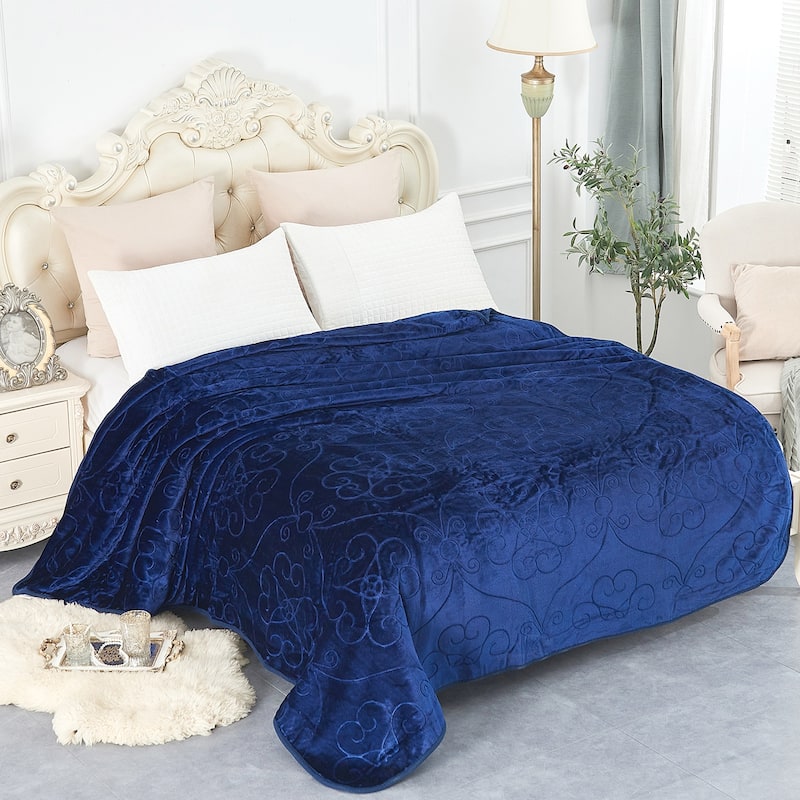 Queen Embossed Mink Flannel Blanket