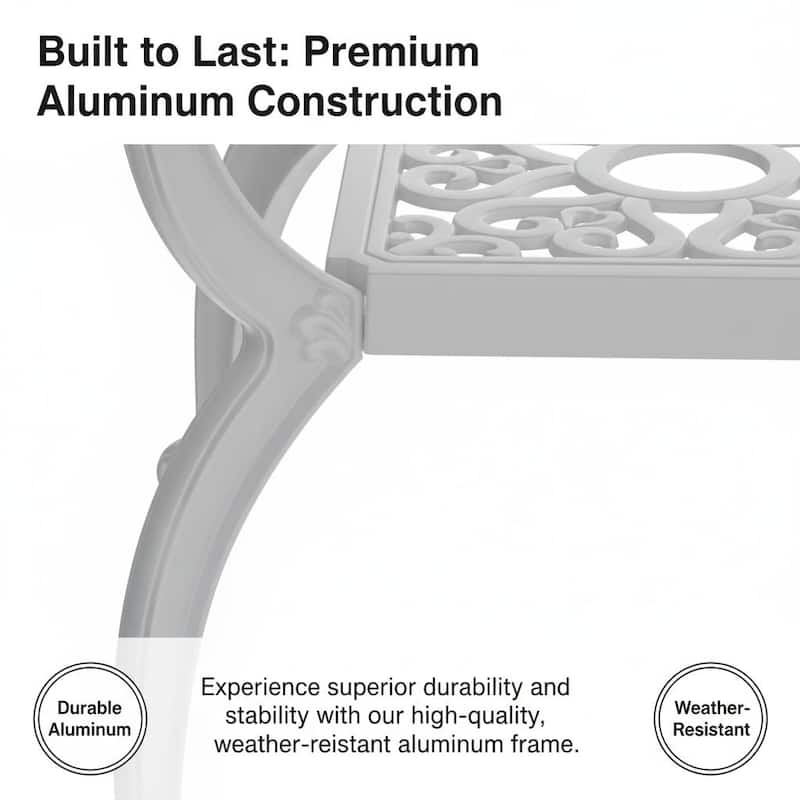 Modern Aluminum Round Coffee Table for Outdoor Spaces