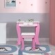 preview thumbnail 21 of 22, Costway Kids Vanity Makeup Dressing Table Chair Set Wooden W/ Mirror - See details