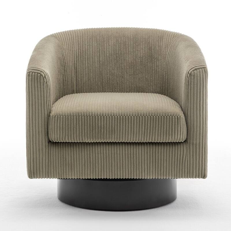 2 Set Round Barrel Chair 360-Degree Swivel Accent Chairs