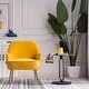 preview thumbnail 2 of 5, Moda Modern Soft Velvet Material Yellow Ergonomics Accent Chair