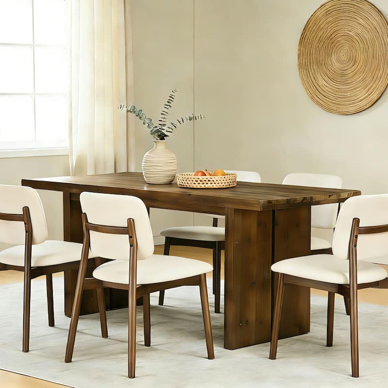 63" Solid Wood Rectangle Dining Table for 6