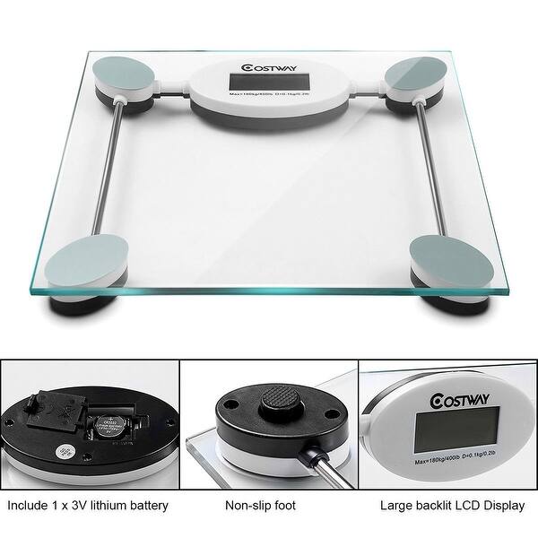 Shop 396 Lb Personal Bathroom Glass Digital Weight Scale On Sale Overstock 28421597