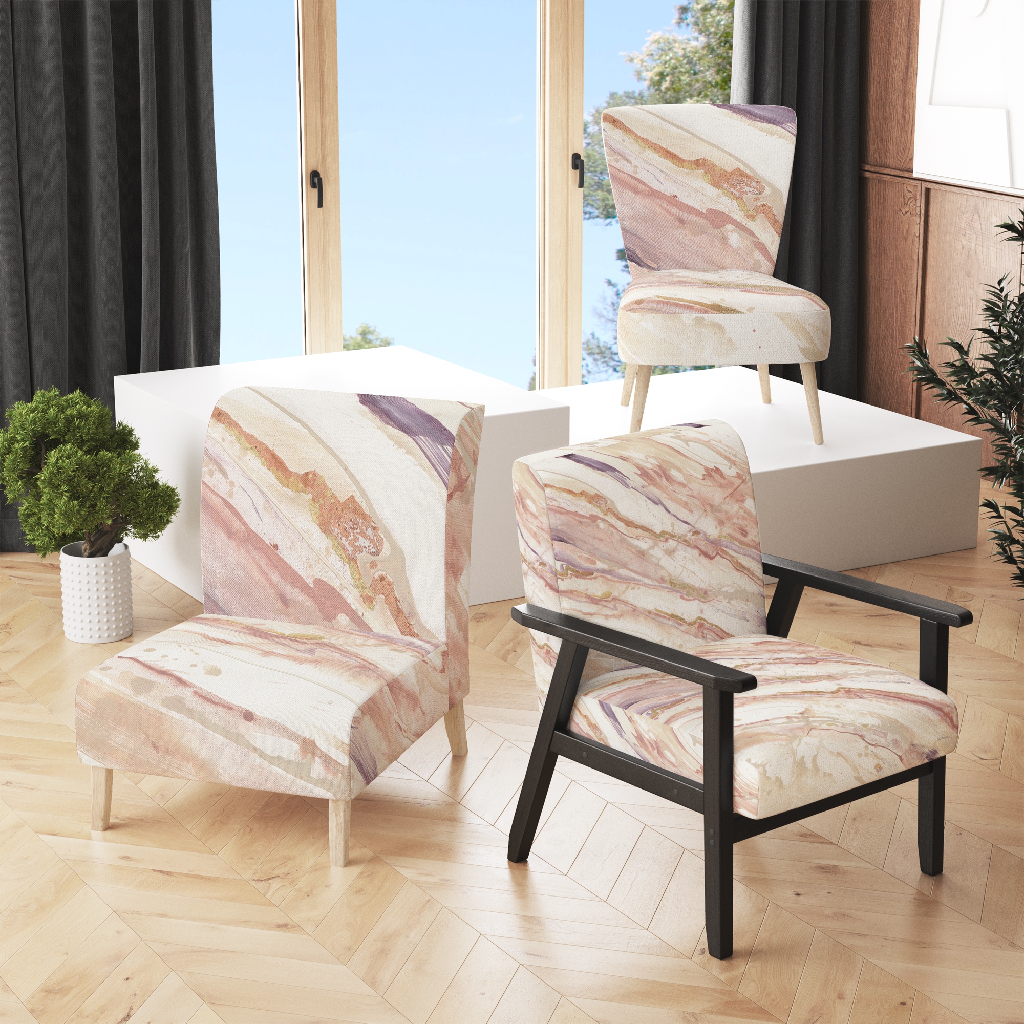 Pink and deals copper chair