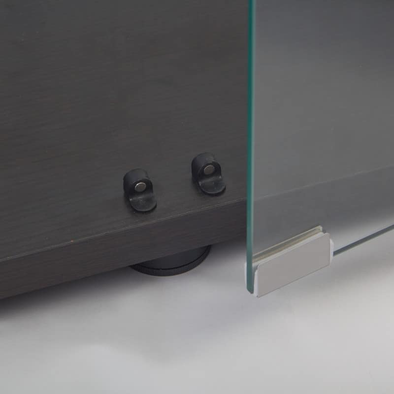 Two-door Glass Display Cabinet 2 Shelves with Door