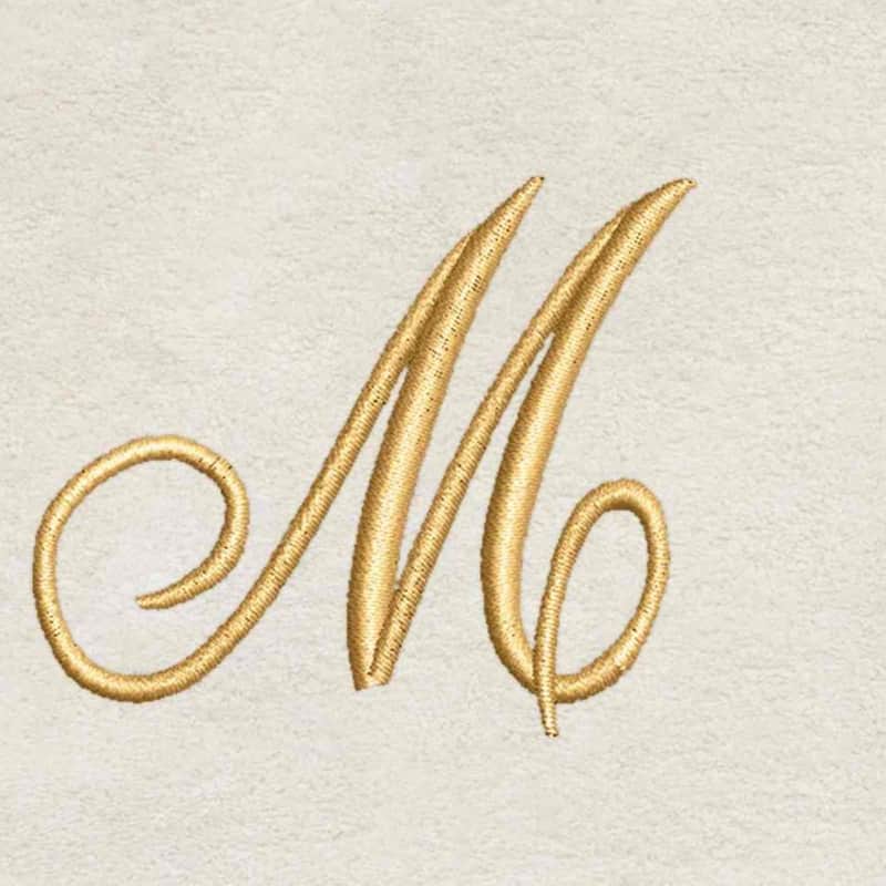 Avanti Linens Ivory/Gold Script Monogram Hand Towel Letter M - Hand Towel