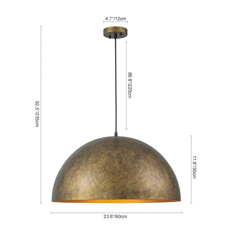 Industrial Oversized Metal Dome Pendant Light - Modern Farmhouse