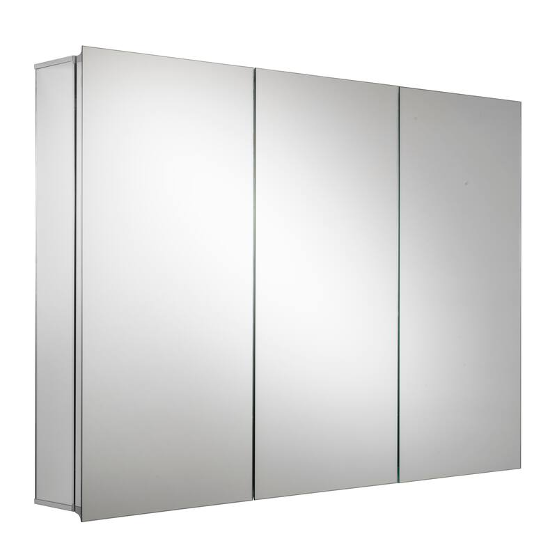 Croydex Brantley Triple Door Aluminum Medicine Cabinet, Easy Install, Surface Mount or Recessed 36W x 26H