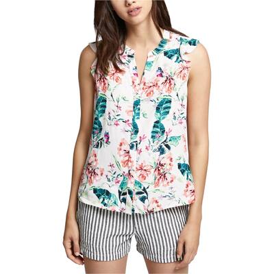 Sanctuary Clothing Womens Button Down Sleeveless Blouse Top