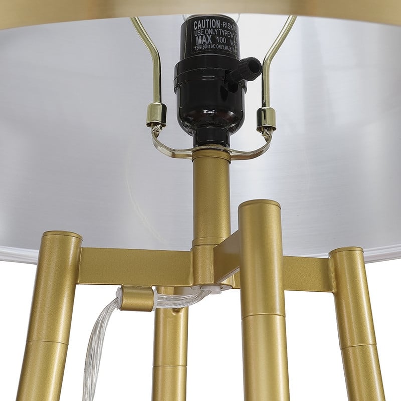 ROSEN GARDEN Floor Lamp, Standing Reading Light with Shelves and Shade