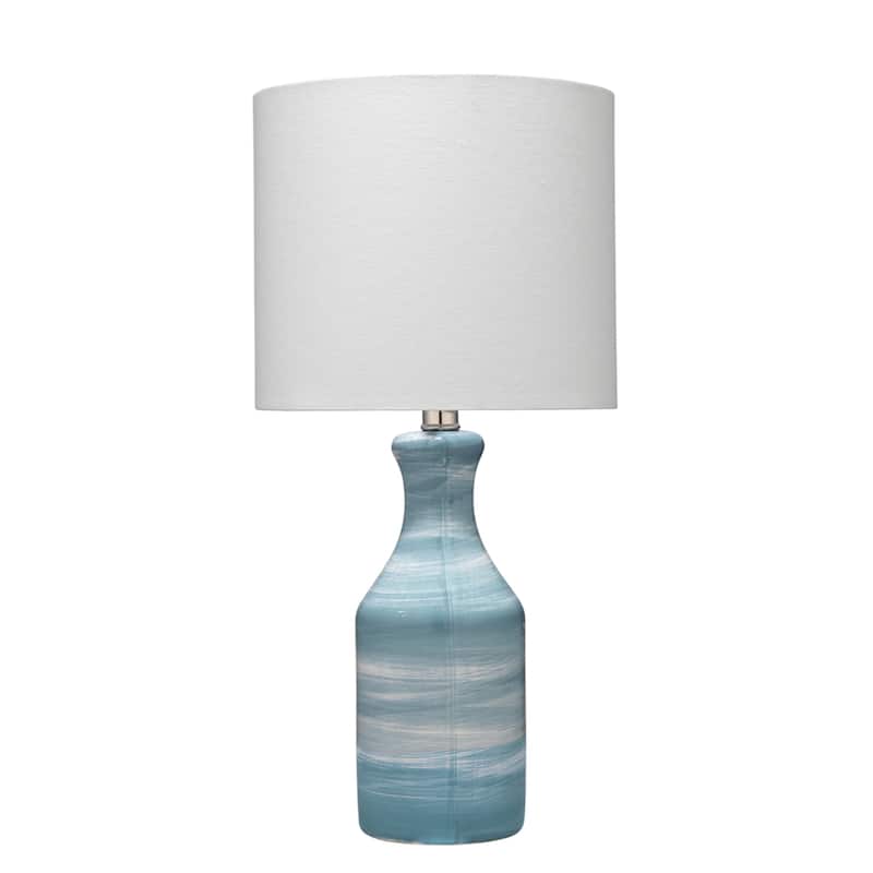 Alden Décor Lily Ceramic Table Lamp, Blue - Blue